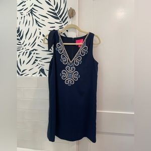 Lilly Pulitzer Penelope Shift Dress Size 6 True Navy